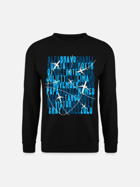 Pilot Luftfahrt Alphabet Fluglotse Flugzeug - Unisex Pullover - Schwarz