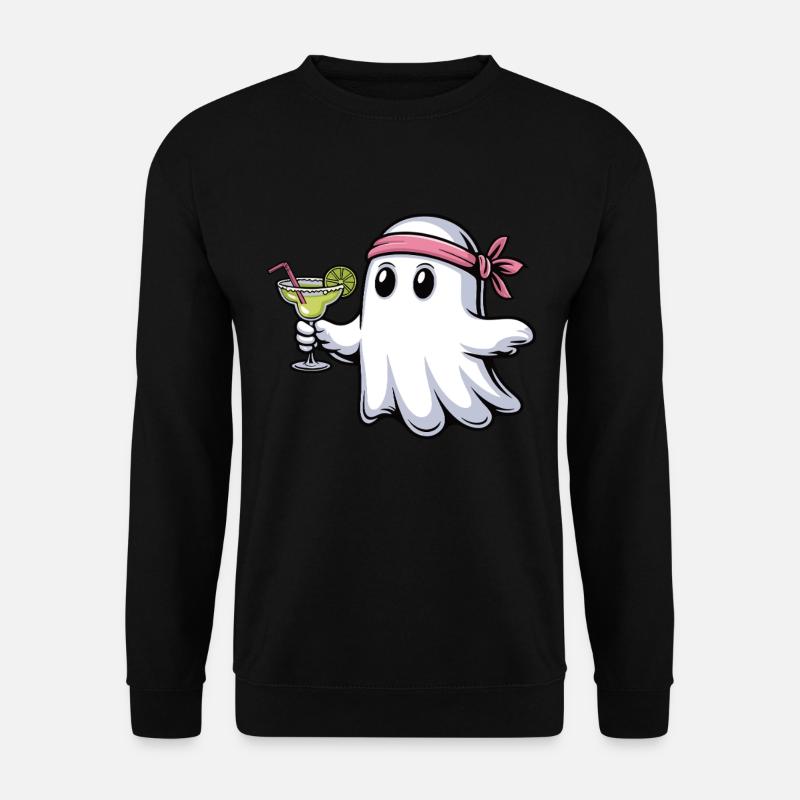 Ghost with Cocktail Glass – Funny Cocktail Design - Unisex Sweatshirt - black
