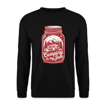 Camping is my jam - Unisex Sweatshirt - black - Front - Alina (178cm) & Michal (187cm)