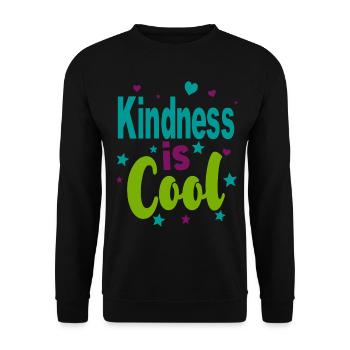 Kindness is Cool - Colorful Stars - Unisex Sweatshirt - black - Front - Alina (178cm) & Michal (187cm)