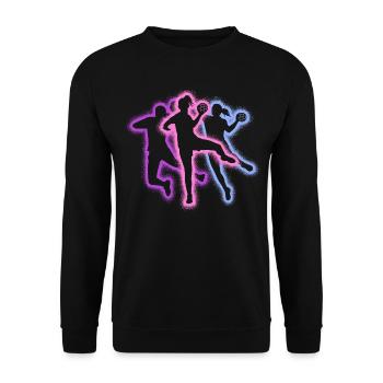 Handball Frauen Handballspieler Handballerin - Unisex Pullover - Schwarz - Vorne - Alina (178cm) & Michal (187cm)