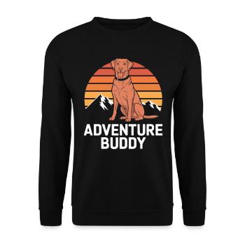 Labrador Adventure Buddy – Sunset Style - Unisex Sweatshirt - black - Front - Alina (178cm) & Michal (187cm)