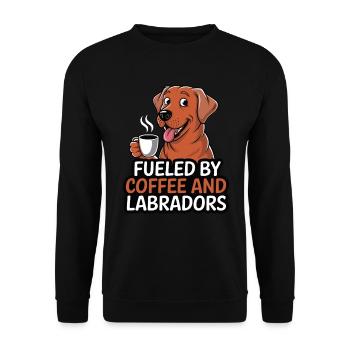 Alimenté par le café et les labradors - Sweat-shirt Unisexe - noir - Devant - Alina (178cm) & Michal (187cm)