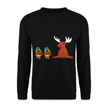 Canards de renne Noël cadeau idée cadeau - Sweat-shirt Unisexe - noir - Devant - Alina (178cm) & Michal (187cm)