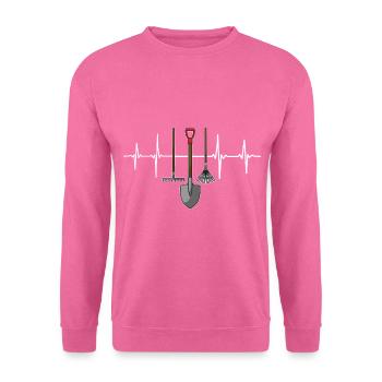 Jardin ECG battement de coeur outil jardinier - Sweat-shirt Unisexe - rose - Devant