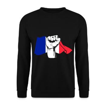 Faust Franzose Frankreich - Unisex Pullover - Schwarz - Vorne - Alina (178cm) & Michal (187cm)