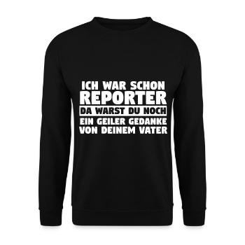 Journalistik Journalist Reporter - Unisex Pullover - Schwarz - Vorne - Alina (178cm) & Michal (187cm)