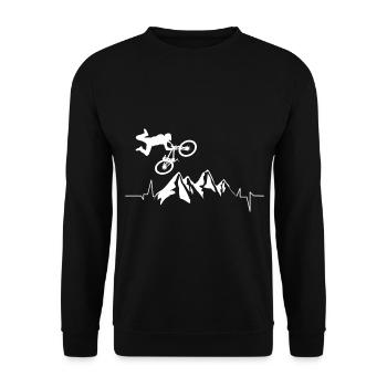 BMX / BMX Rad / Fahrrad / Geschenk / Radfahrer - Unisex Pullover - Schwarz - Vorne - Alina (178cm) & Michal (187cm)
