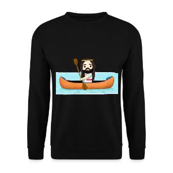 Jésus en kayak - Sweat-shirt Unisexe - noir - Devant - Alina (178cm) & Michal (187cm)