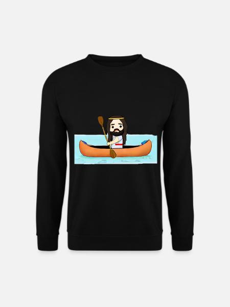 Jesus im Kayak - Unisex Pullover - Schwarz