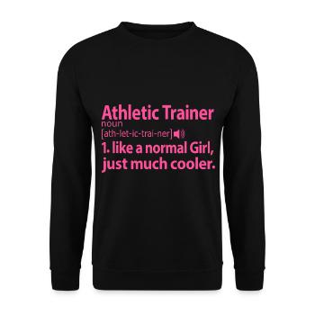 Athletic Trainer Girl Athletiktrainerin Sprüche - Unisex Pullover - Schwarz - Vorne - Alina (178cm) & Michal (187cm)