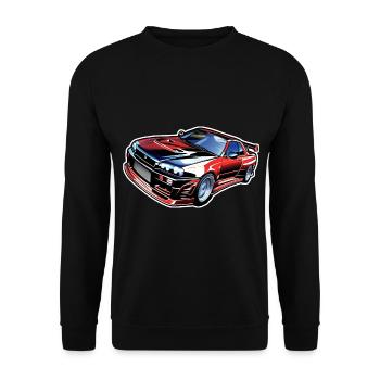 Jdm / Tuning / Turbocharger / Rims / Chiptuning - Unisex Sweatshirt - black - Front - Alina (178cm) & Michal (187cm)