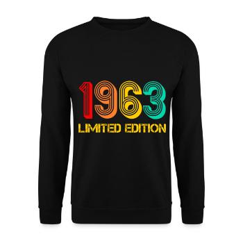 Limited Edition 1963 Geburtsjahr Mann Geschenkidee - Unisex Pullover - Schwarz - Vorne - Alina (178cm) & Michal (187cm)