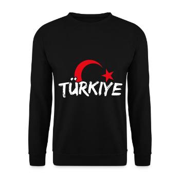 Turquie Turquie Turkish Football Turkish Turquie - Sweat-shirt Unisexe - noir - Devant - Alina (178cm) & Michal (187cm)