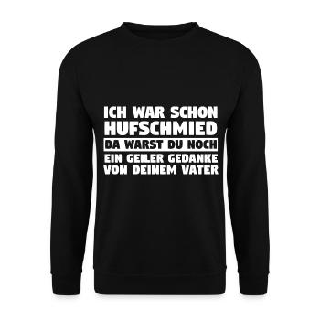 Hufbeschlagschmied Pferdeschmied Hufschmied - Unisex Pullover - Schwarz - Vorne - Alina (178cm) & Michal (187cm)
