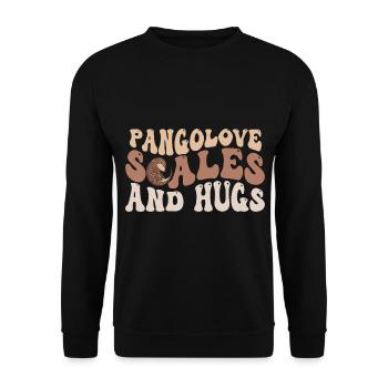 Schuppentiere Und Umarmungen Schuppentiere - Unisex Pullover - Schwarz - Vorne - Alina (178cm) & Michal (187cm)