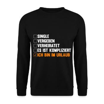 Sommerurlaub Urlauber Urlaub - Unisex Pullover - Schwarz - Vorne - Alina (178cm) & Michal (187cm)