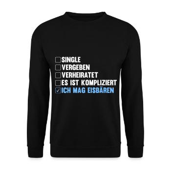 Eisbär Eisbären - Unisex Pullover - Schwarz - Vorne - Alina (178cm) & Michal (187cm)