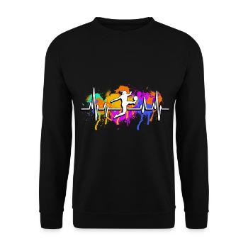 Female Soccer Soccer Heartbeat - Unisex Sweatshirt - black - Front - Alina (178cm) & Michal (187cm)