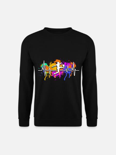Fußballerin Fußball Herzschlag - Unisex Pullover - Schwarz