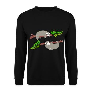 Cute Sloths - Unisex Sweatshirt - black - Front - Alina (178cm) & Michal (187cm)