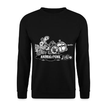 SteamPunk Watches AnimalPunk - Unisex Sweatshirt - black - Front - Alina (178cm) & Michal (187cm)