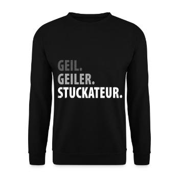 Stuckateur Gipser Stukkateur Verputzer Geschenk - Unisex Pullover - Schwarz - Vorne - Alina (178cm) & Michal (187cm)