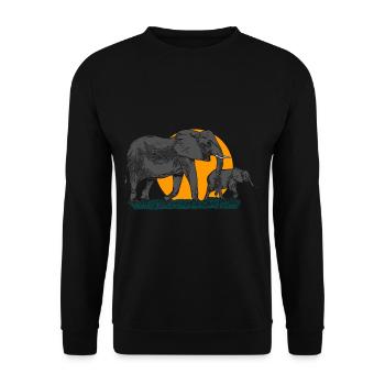 Elephant Africa Animal Motif - Sweat-shirt Unisexe - noir - Devant - Alina (178cm) & Michal (187cm)