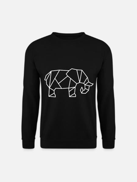 Elephant Geometric Line - Unisex Sweatshirt - black