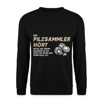 Pilze Pilzsammler Pilze Sammeln Geschenk - Unisex Pullover - Schwarz - Vorne - Alina (178cm) & Michal (187cm)