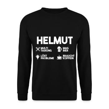 Helmut - Unisex Pullover - Schwarz - Vorne - Alina (178cm) & Michal (187cm)