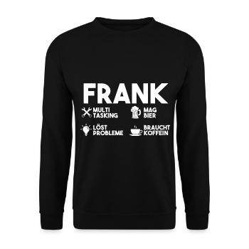 Frank - Unisex Pullover - Schwarz - Vorne - Alina (178cm) & Michal (187cm)
