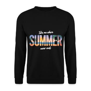 Sommerliebe Strandurlaub Shirt - Unisex Pullover - Schwarz - Vorne - Alina (178cm) & Michal (187cm)