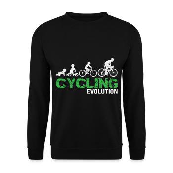 Cycling Evolution Bike Entwicklung Radfahrer - Unisex Pullover - Schwarz - Vorne - Alina (178cm) & Michal (187cm)