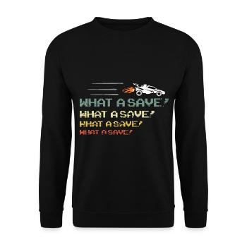 Rocket RC Car League Soccer Retro Vintage - Unisex Pullover - Schwarz - Vorne - Alina (178cm) & Michal (187cm)