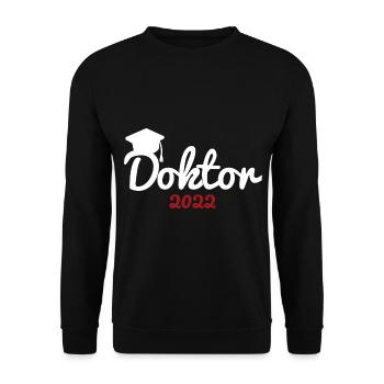Doktortitel 2022 Doktorhut Promotion Doktor - Unisex Pullover - Schwarz - Vorne - Alina (178cm) & Michal (187cm)