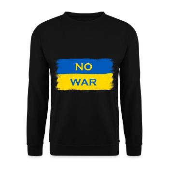 No War Ukraine Flag - Unisex Sweatshirt - black - Front - Alina (178cm) & Michal (187cm)
