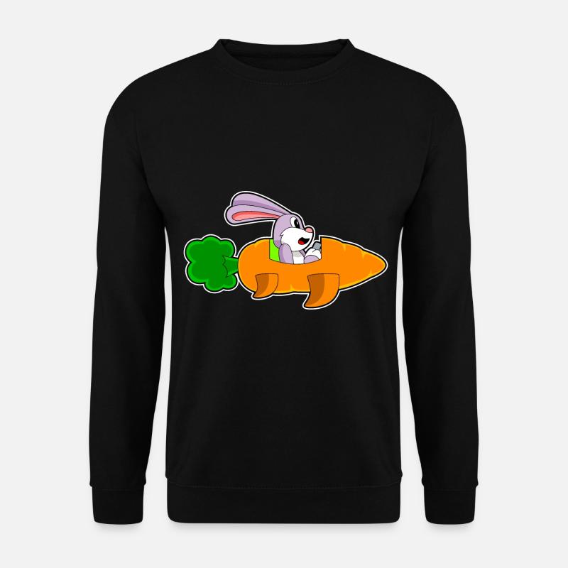 Rabbit Airplane Carrot - Unisex Sweatshirt - black