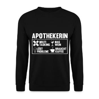 Apotheke Pharmazie Mediziner Apothekerin - Unisex Pullover - Schwarz - Vorne - Alina (178cm) & Michal (187cm)