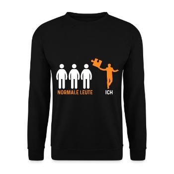 Puzzlefan Puzzler Puzzleteile Puzzle - Unisex Pullover - Schwarz - Vorne - Alina (178cm) & Michal (187cm)