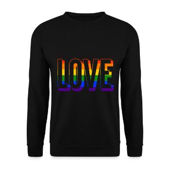 LGBT love in color Gay Pride CSD Rainbow Colorful - Unisex Sweatshirt - black - Front - Alina (178cm) & Michal (187cm)