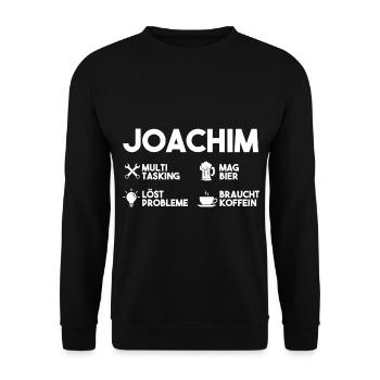 Joachim - Unisex Pullover - Schwarz - Vorne - Alina (178cm) & Michal (187cm)