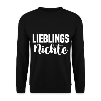 Nichte - Unisex Pullover - Schwarz - Vorne - Alina (178cm) & Michal (187cm)