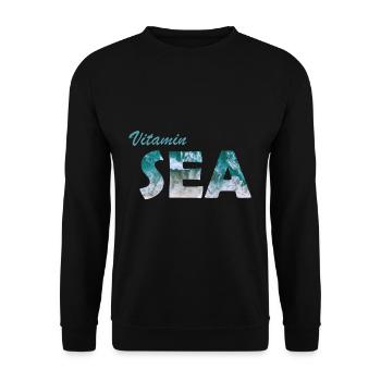 Vitamin Sea Meer Reisen Urlaub Strand Segeln - Unisex Pullover - Schwarz - Vorne - Alina (178cm) & Michal (187cm)