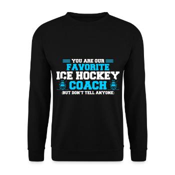 Sport Spieler Eishockey Coaches Geschenk - Unisex Pullover - Schwarz - Vorne - Alina (178cm) & Michal (187cm)