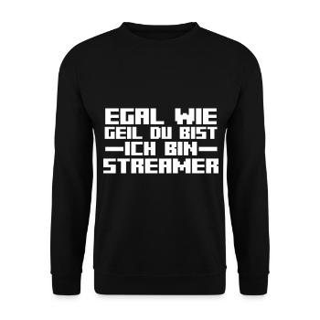 Gaming Zocken Zocker Gamer Streaming Streamer - Unisex Pullover - Schwarz - Vorne - Alina (178cm) & Michal (187cm)