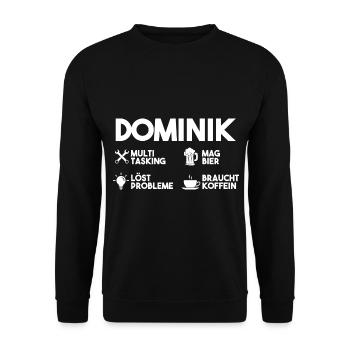 Dominik - Unisex Pullover - Schwarz - Vorne - Alina (178cm) & Michal (187cm)