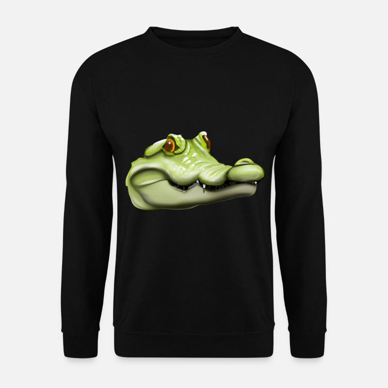 Beautifully drawn crocodile head - Unisex Sweatshirt - black