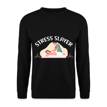 Stresstöter Massage-Therapeut Massage-Therapie - Unisex Pullover - Schwarz - Vorne - Alina (178cm) & Michal (187cm)