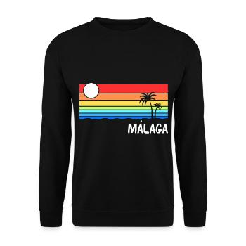 Málaga Andalusien Spanien Urlaub Malaga - Unisex Pullover - Schwarz - Vorne - Alina (178cm) & Michal (187cm)